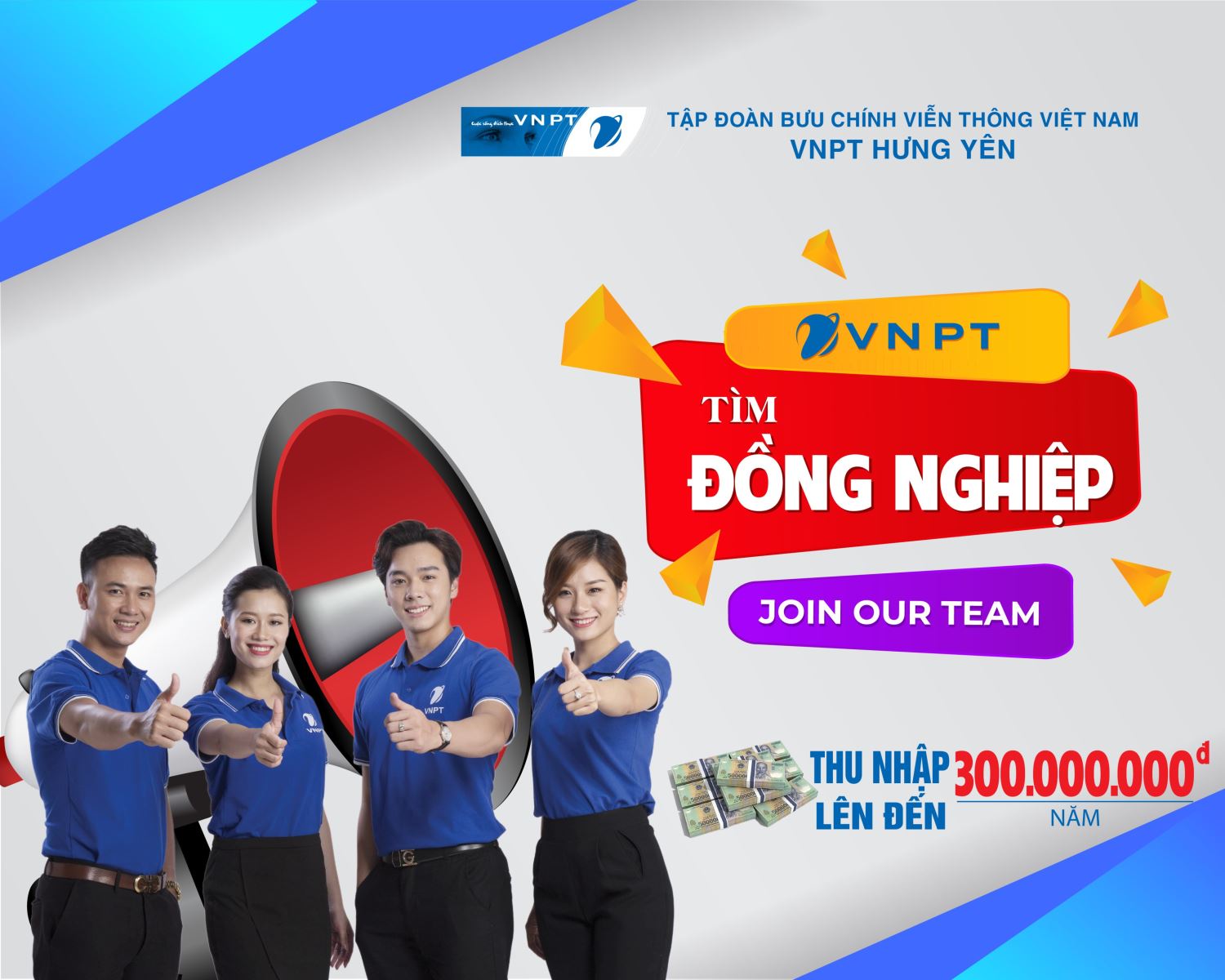 VNPT HƯNG YÊN THÔNG BÁO TUYỂN DỤNG