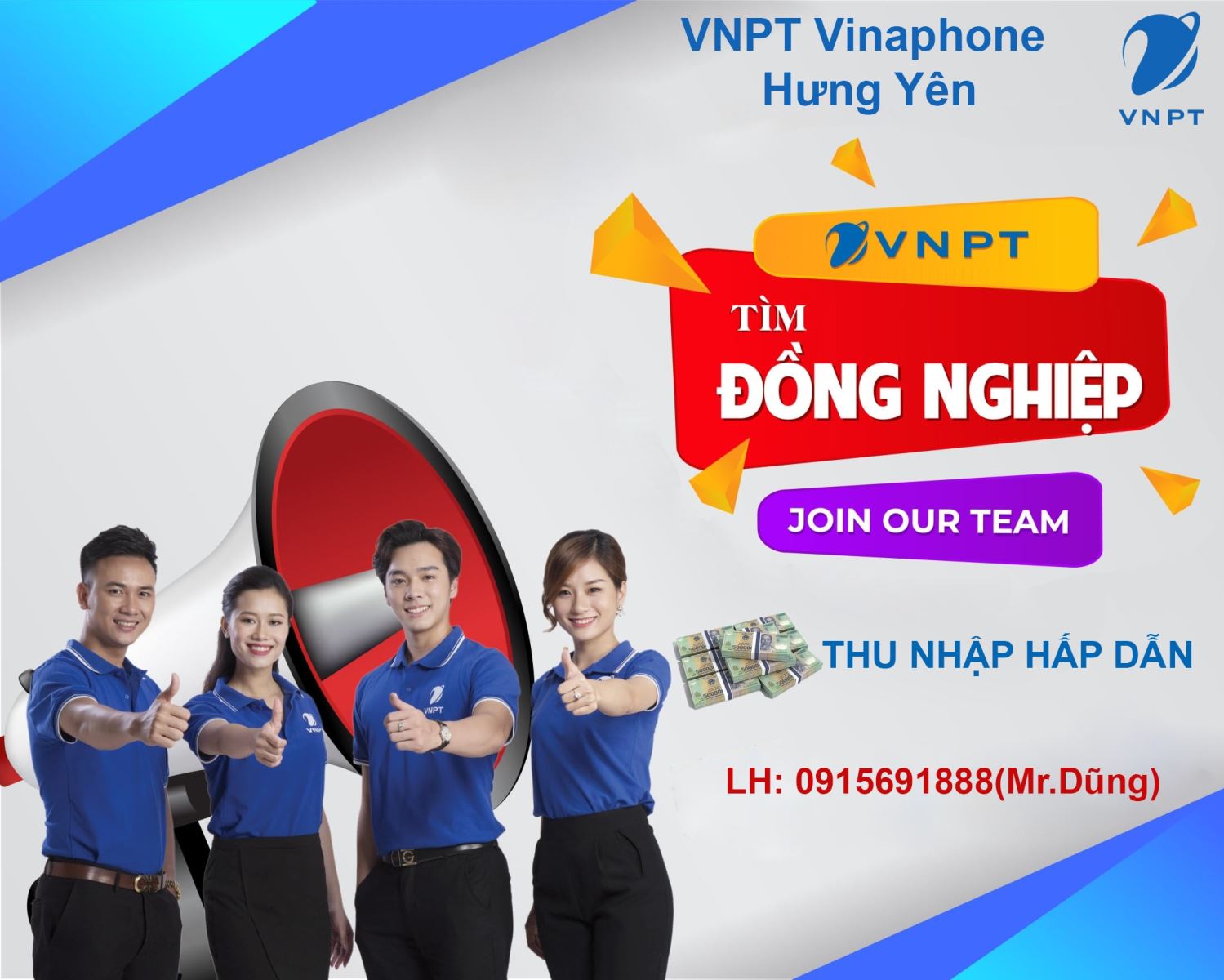 VNPT HƯNG YÊN THÔNG BÁO TUYỂN DỤNG