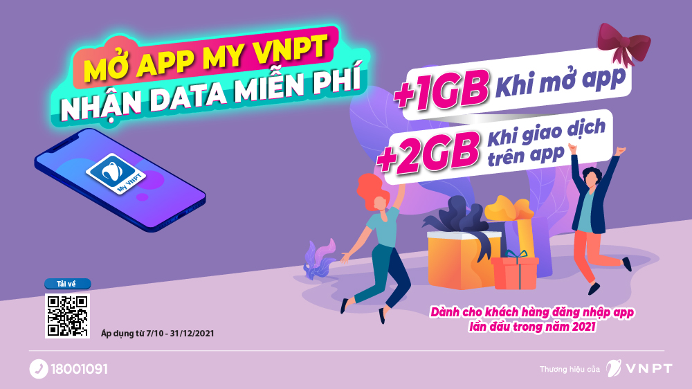 Mở app My VNPT, nhận ngay 3GB data miễn phí