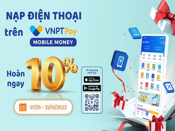 Ưu đãi tới 10% nạp tiền di động VinaPhone