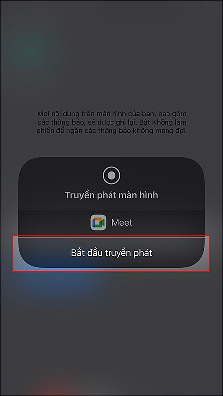 Chọn Bắt đầu truyền phát