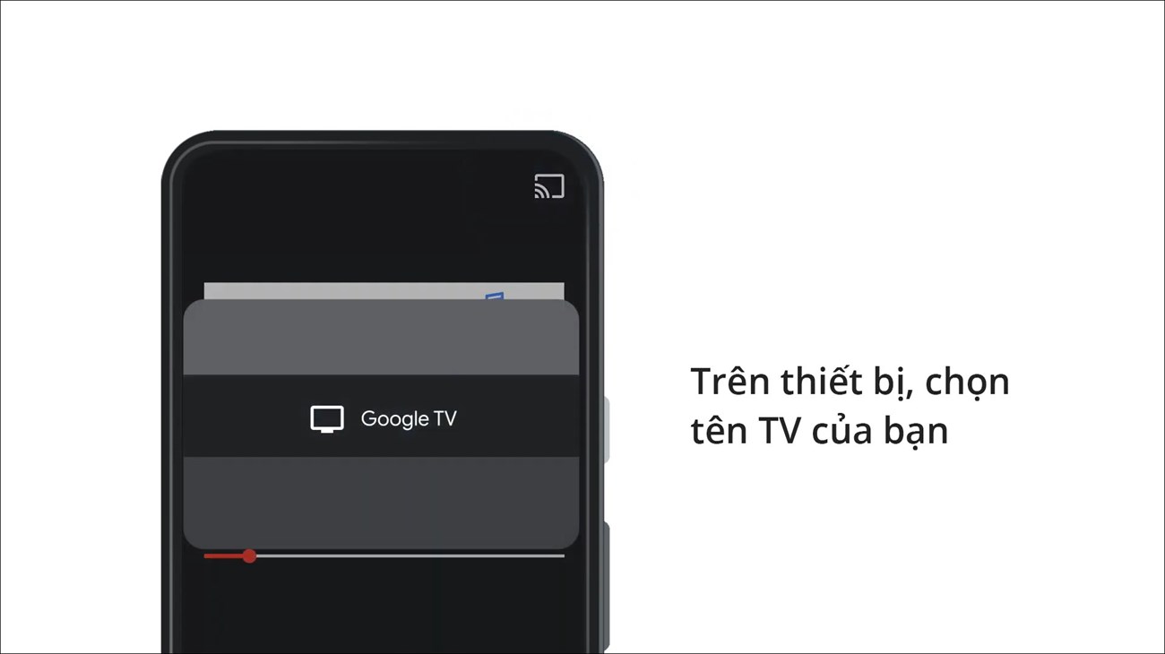  Trên thiết bị, hãy chọn tên TV của bạn