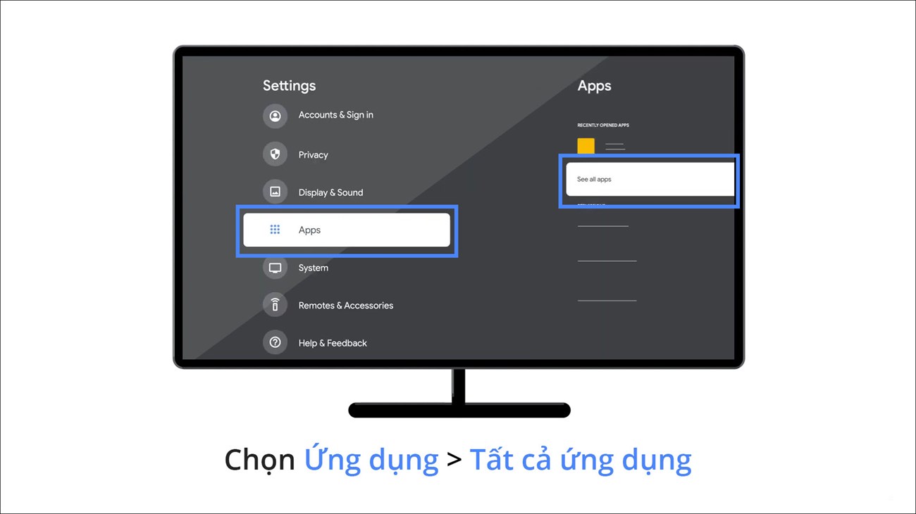 Chọn Ứng dụng > Tất cả ứng dụng