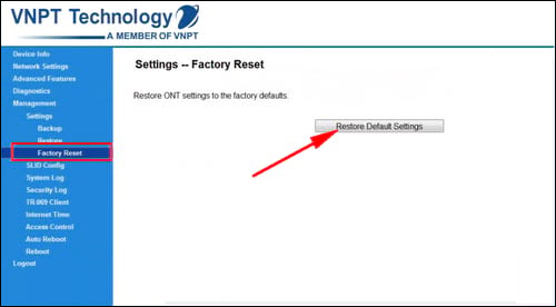 Restore lại routuer WiFI