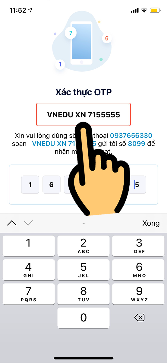 Soạn tin nhắn và nhận mã xác thực OTP