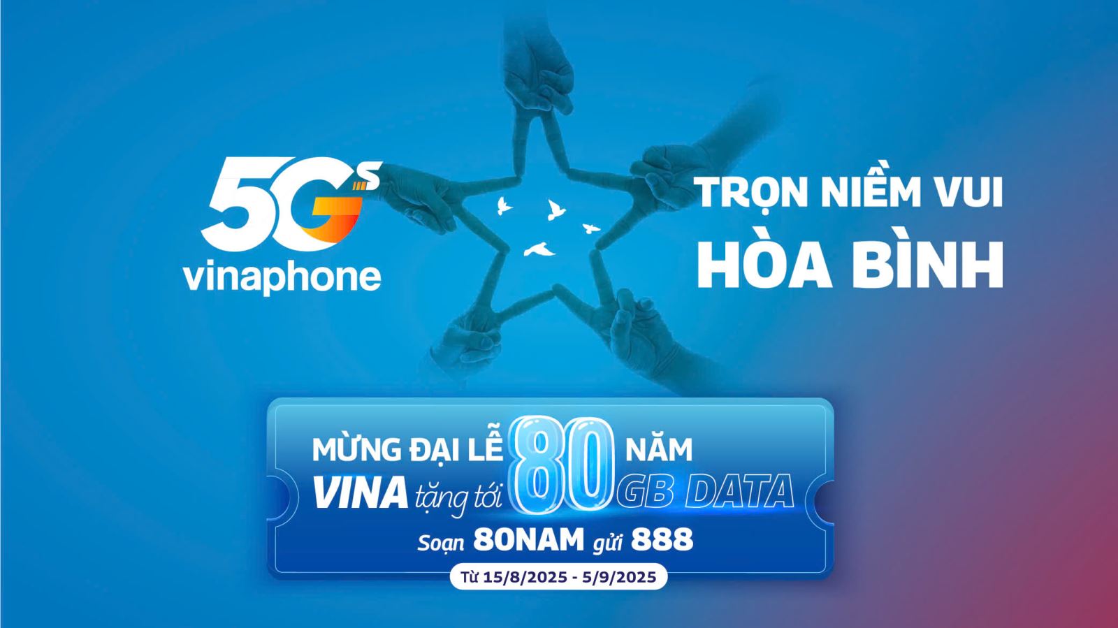 Đón Đại lễ, nhận tới 80GB Data miễn phí cùng VinaPhone