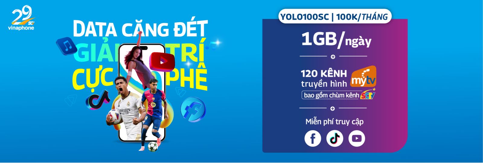 Gói cước YOLO100SC thả ga vào mạng